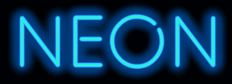 Неоновая реклама - надпись NEON