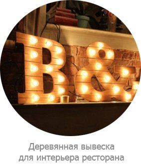 Деревянная вывеска для ресторана