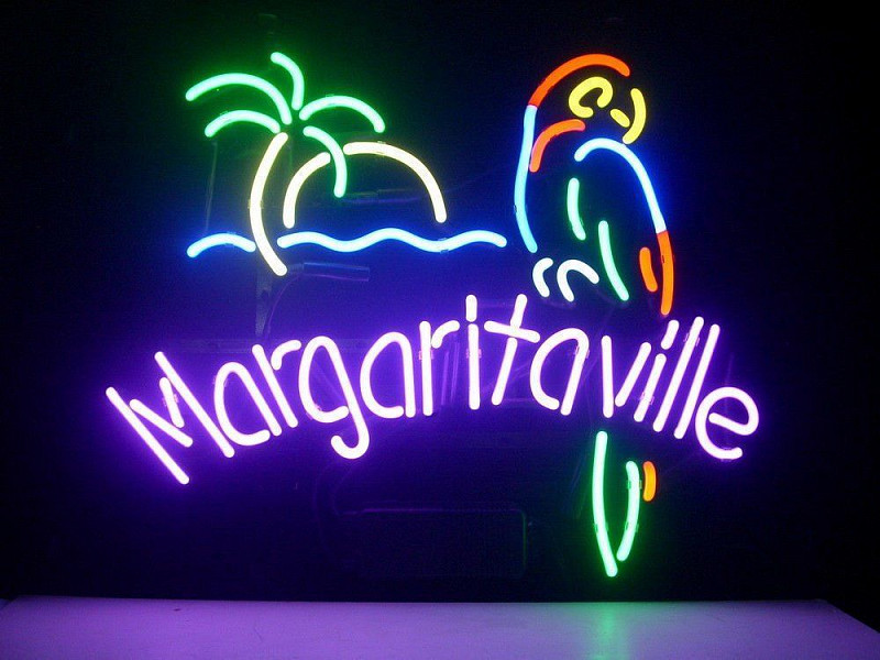Неоновая надпись для бара-кафе "Margaritaville"