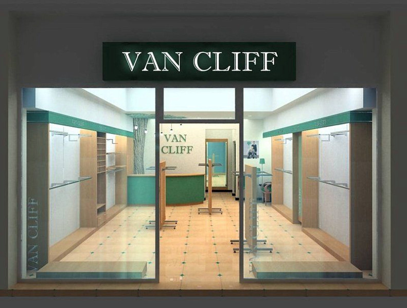 Световой фигурный короб для магазина "Van Cliff"